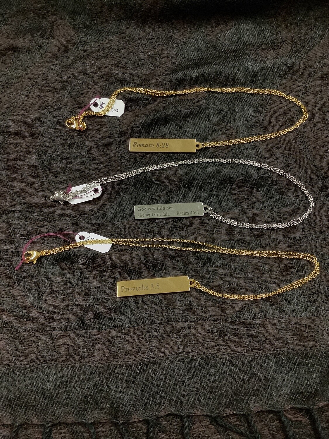 Verse Bar Necklace Asst.
