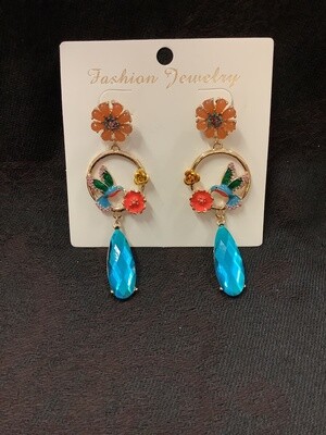 Water Drop Glass Lady Earrings