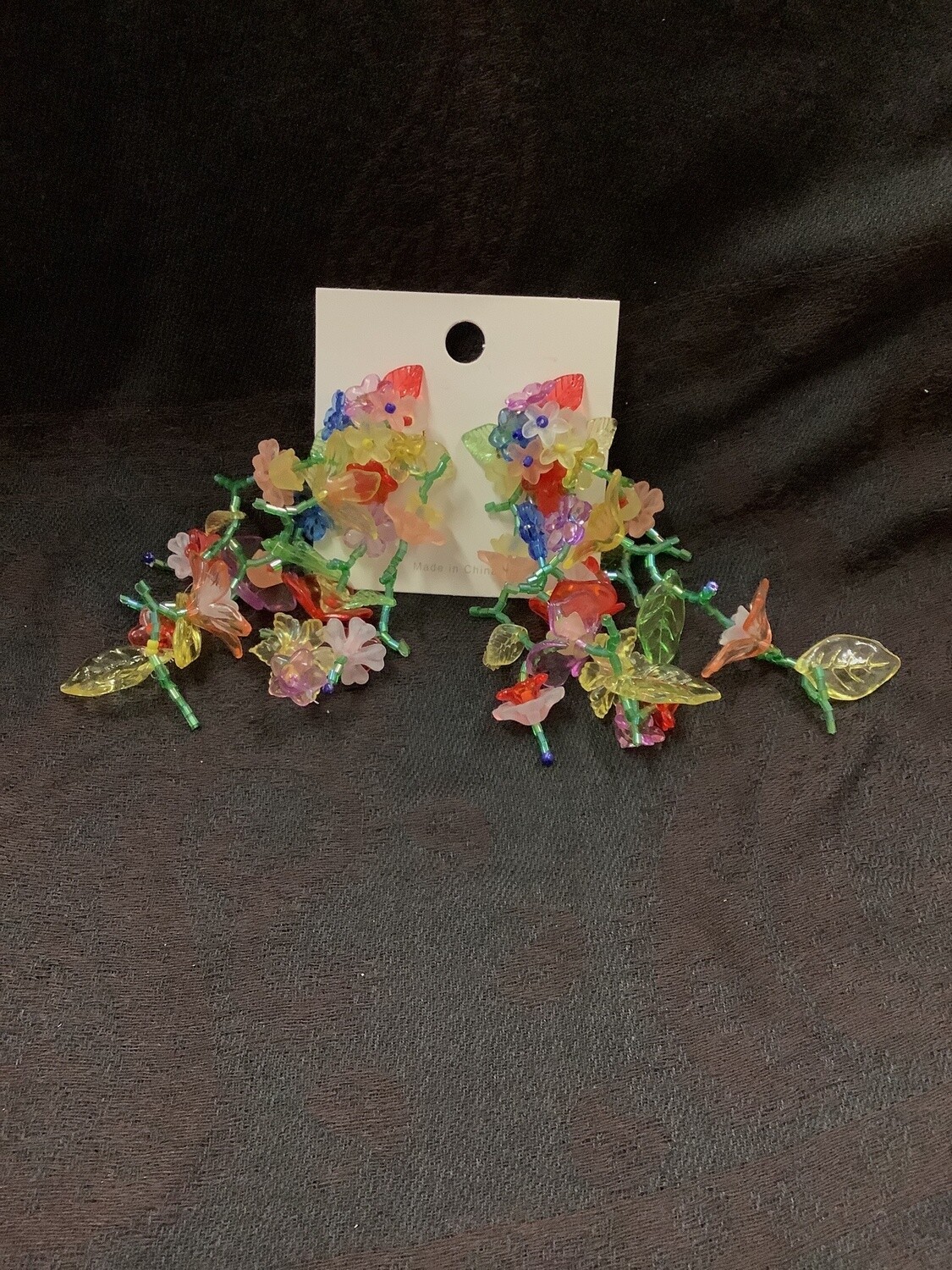 Hand woven Long Flower Tassel 925 Silver Needle Earrings
