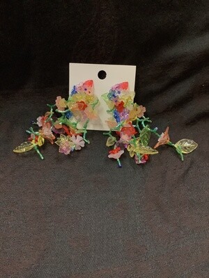 Hand woven Long Flower Tassel 925 Silver Needle Earrings