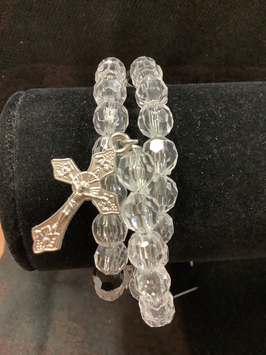 Wrap Rosary Bracelet, Colour: Crystal