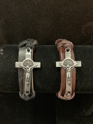 Bndt Crucfx Leather Bracelet