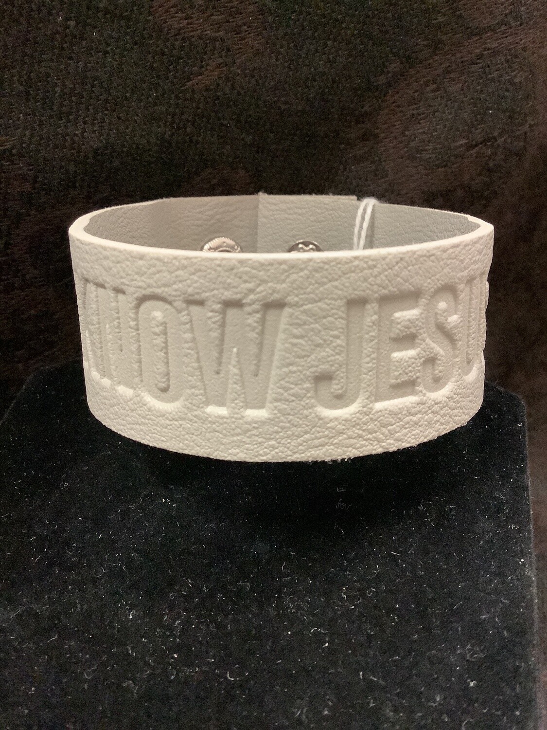 Faith Sayings Leather Bracelet Assorted, Style: Know Jesus