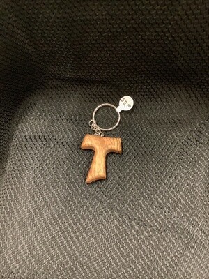 Olive Wood Tau Key Chain