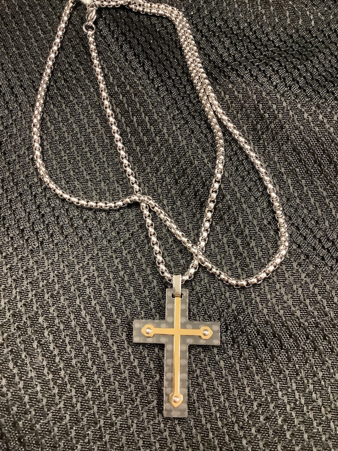 Men&#39;s Titanium Steel Carbon Fiber Pendant Necklace