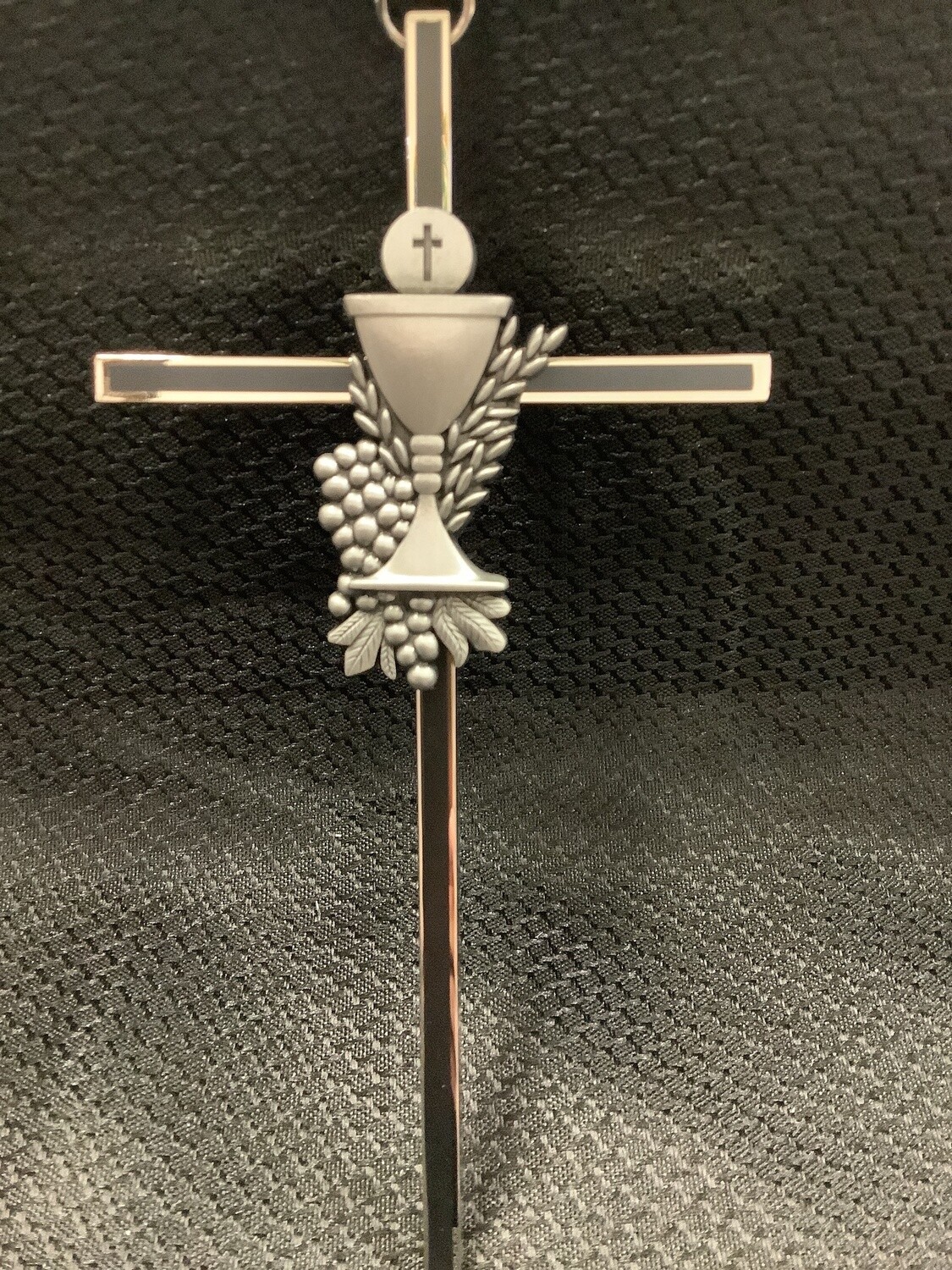 First Communion Cross Metal/Black Paint
