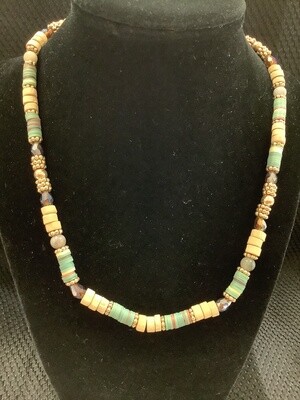 Wood and RubberBeaded Necklace