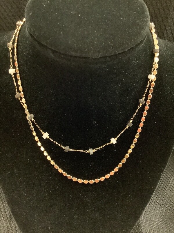 Layered Stone Beaded Necklace