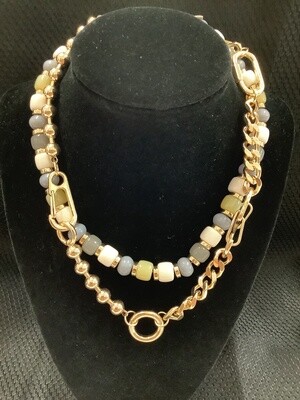 Layered Beads Chain Necklace