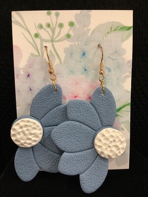 Dusty Blue Half Daisey Earrings