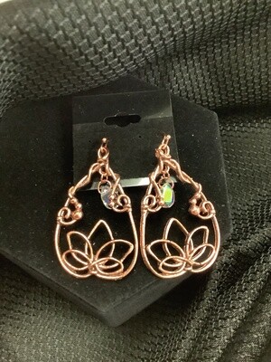 Vintage Rose Gold Lotus Earrings