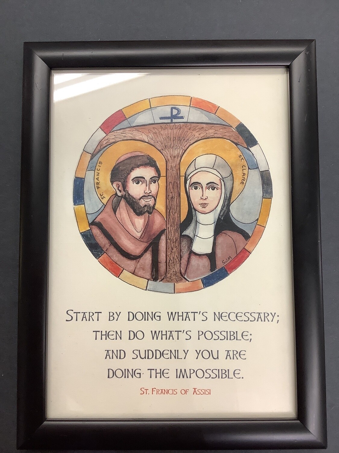 Vintage Sketch St. Francis and St. Clare