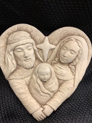 Vintage Heart Holy Family Nativity