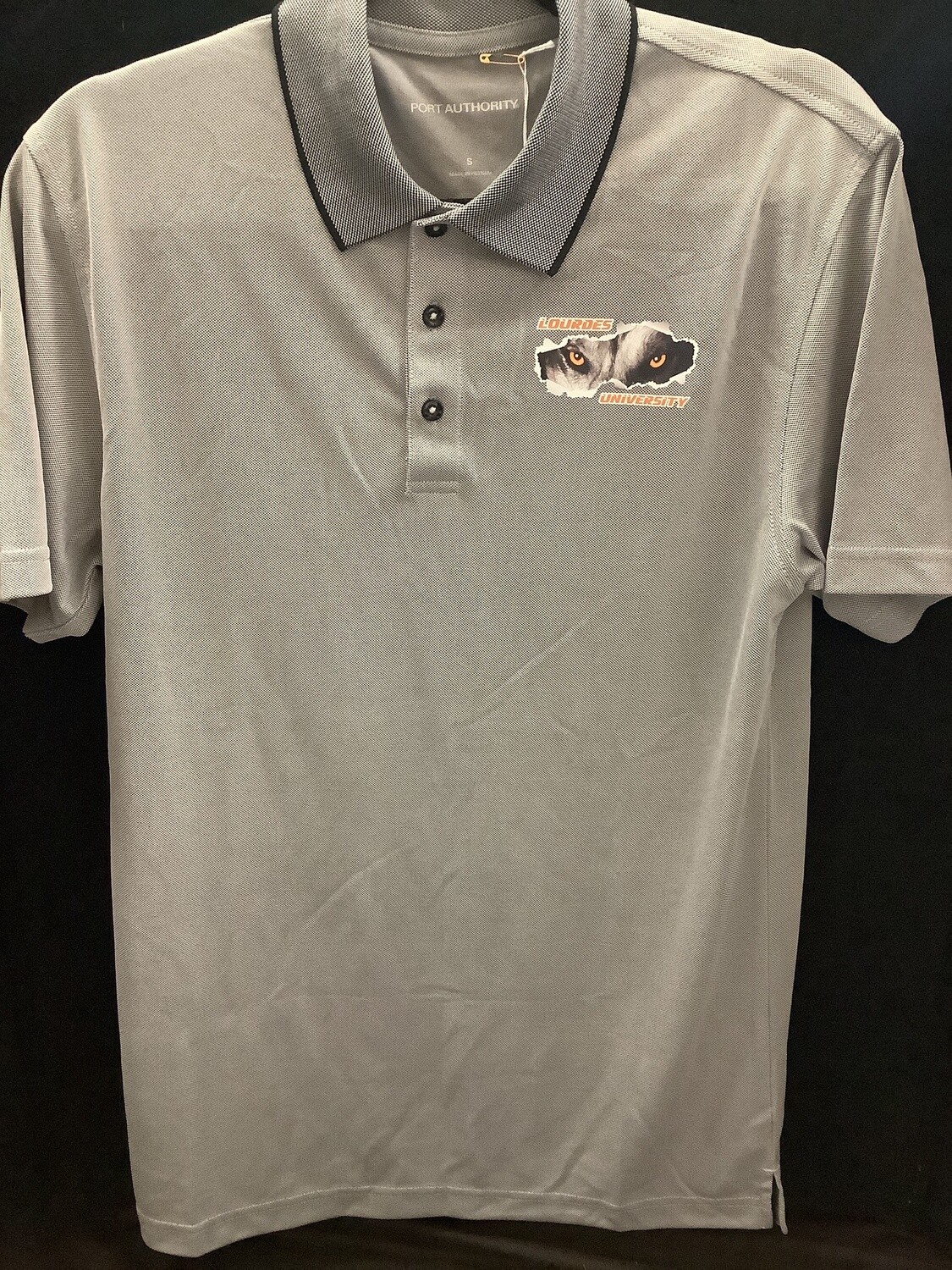 Poly Oxford Pique Polo Black Wolf