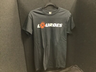 Lourdes T-Shirt with Paw Black