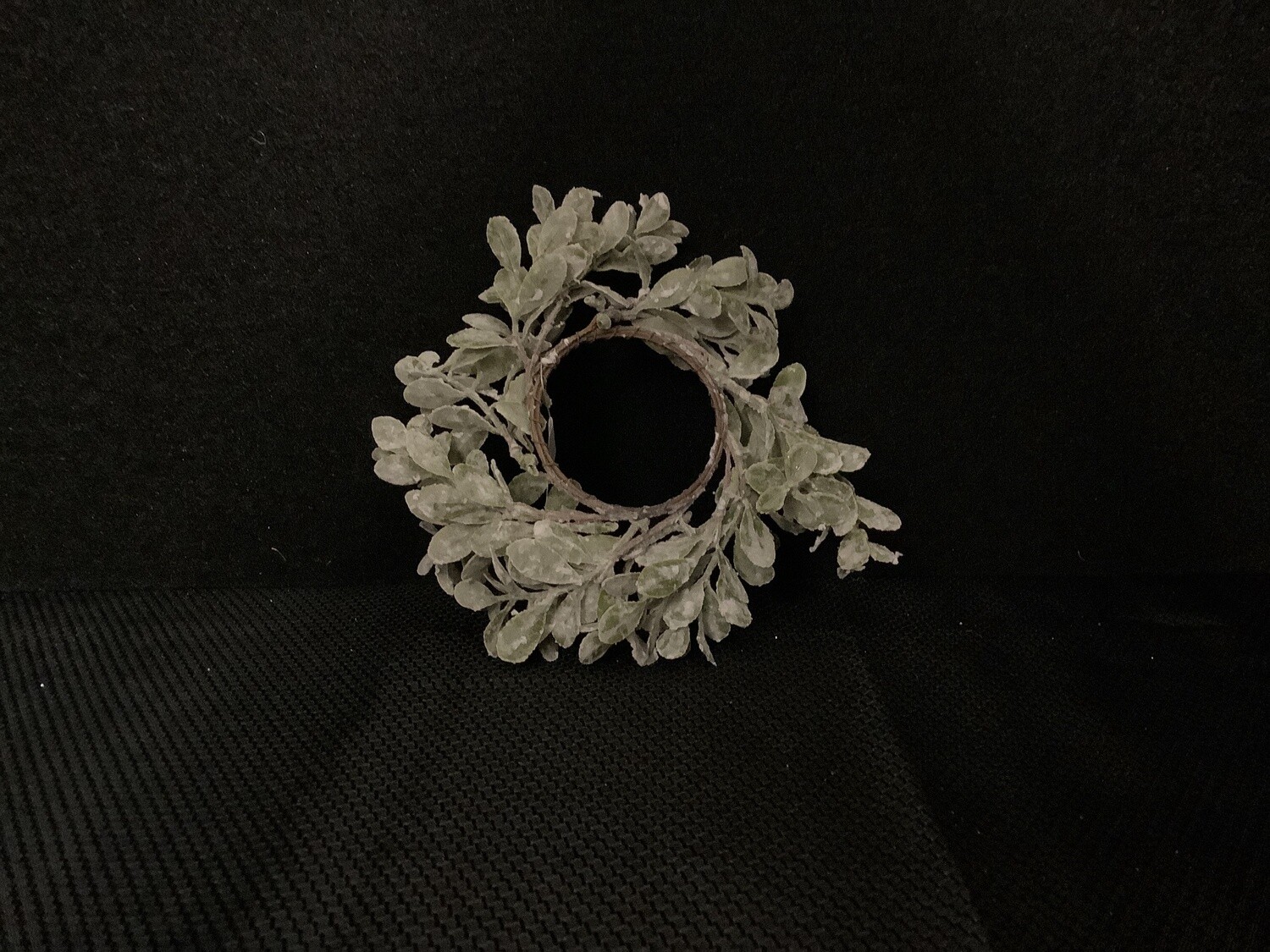Flocked Laurel Candle Ring