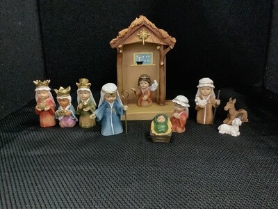 Kid's 11pc Nativity with stable