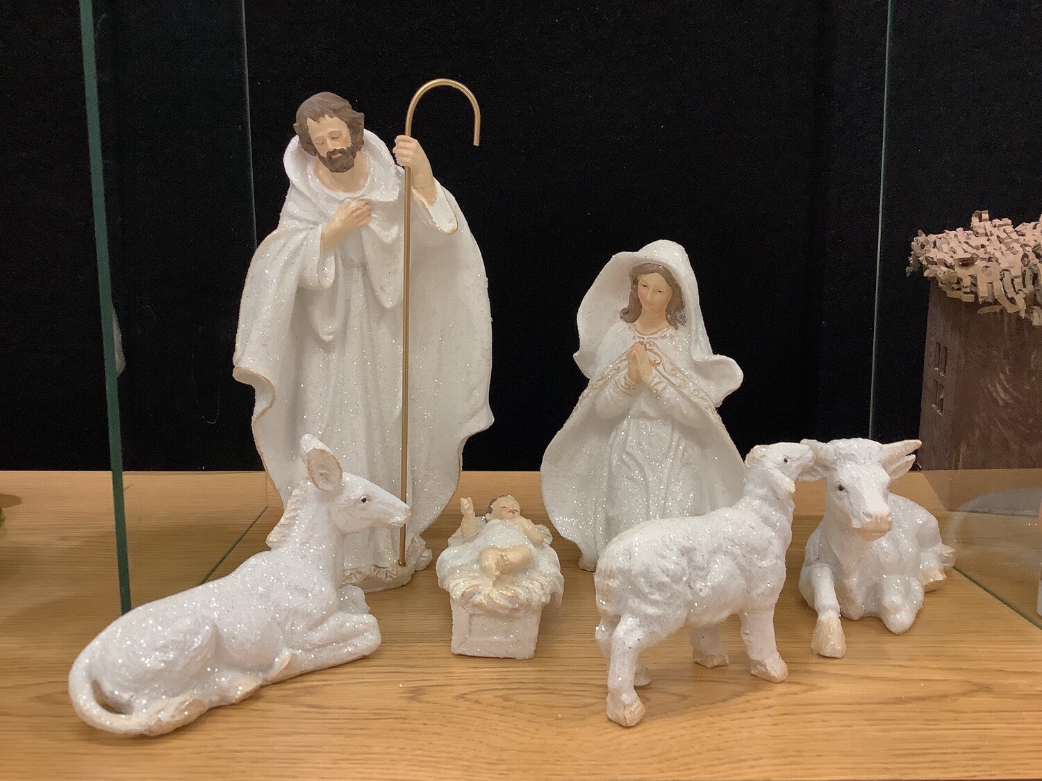 Glittered White Nativity (6 pc)