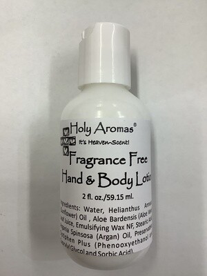 A Fragrance Free 2oz Lotion
