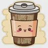 I Love You Latte Sticker
