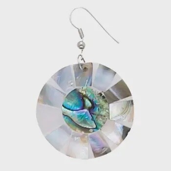 Round Abalone Earrings