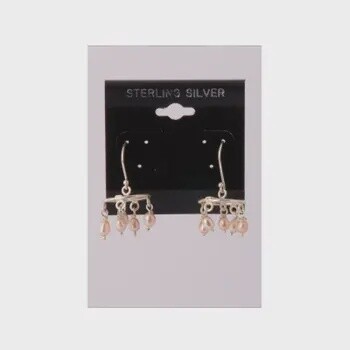 Silver &amp; Pearl Chandelier Earrings
