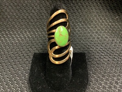 Stone Hammered Art Nouveau Ring