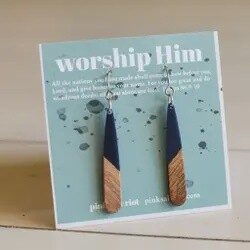 Navy Drop Earrings