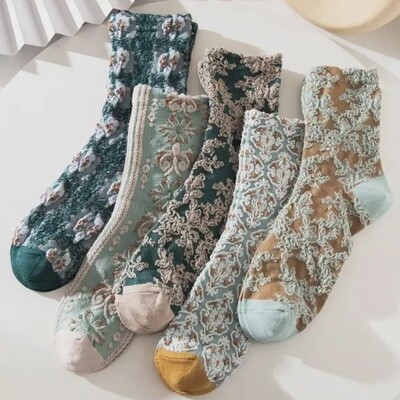 Floral Knit Socks
