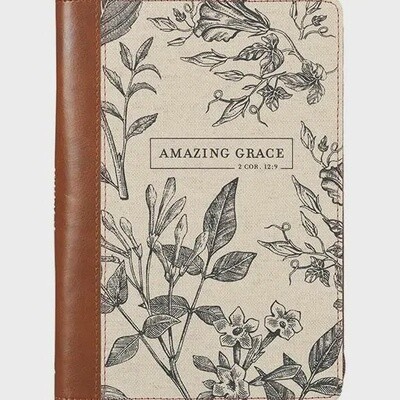 Amazing Grace Natural Canvas Leather Journal