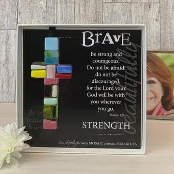 Inspirational Glass Crosses, Style: Brave