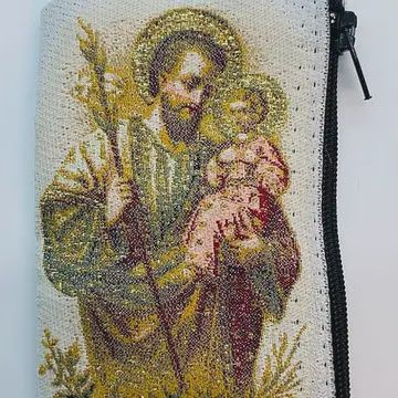 Tapestry Rosary Pouch 3&quot; x 4&quot;, Style: St. Joseph