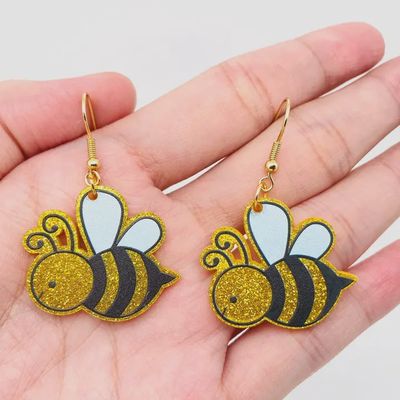 Acrylic Bee Dangle Earrings