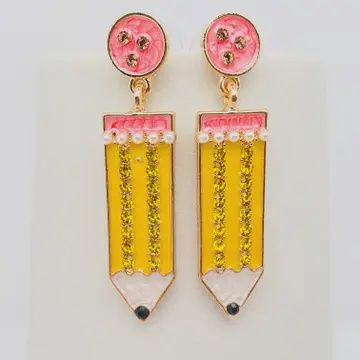 Rhinestone Pencil Earrings