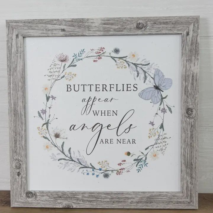 &quot;Butterflies Appear When Angels...&quot; Framed Art