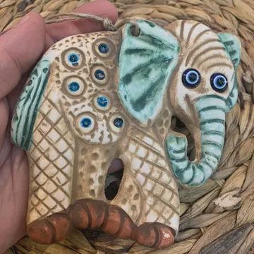 Handmade Ceramic Elephant Art