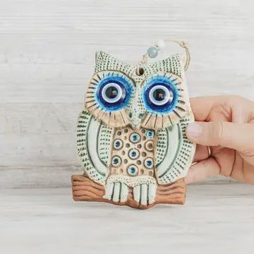 Handmade Cermaic Owl Art