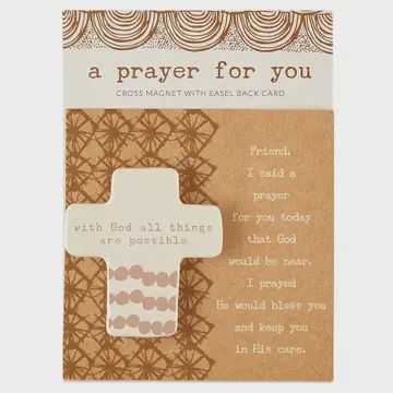 Prayer for You Ceramic Cross Magnet, Style: Friend