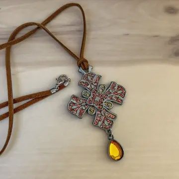 Copper &amp; Gold Faith Cross Pendant