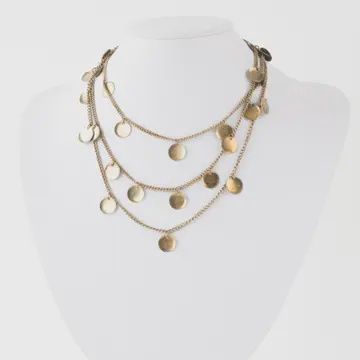 Gold Three Chain Necklace