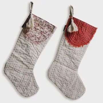 Soulful Upcycled Sari Holiday Stockings