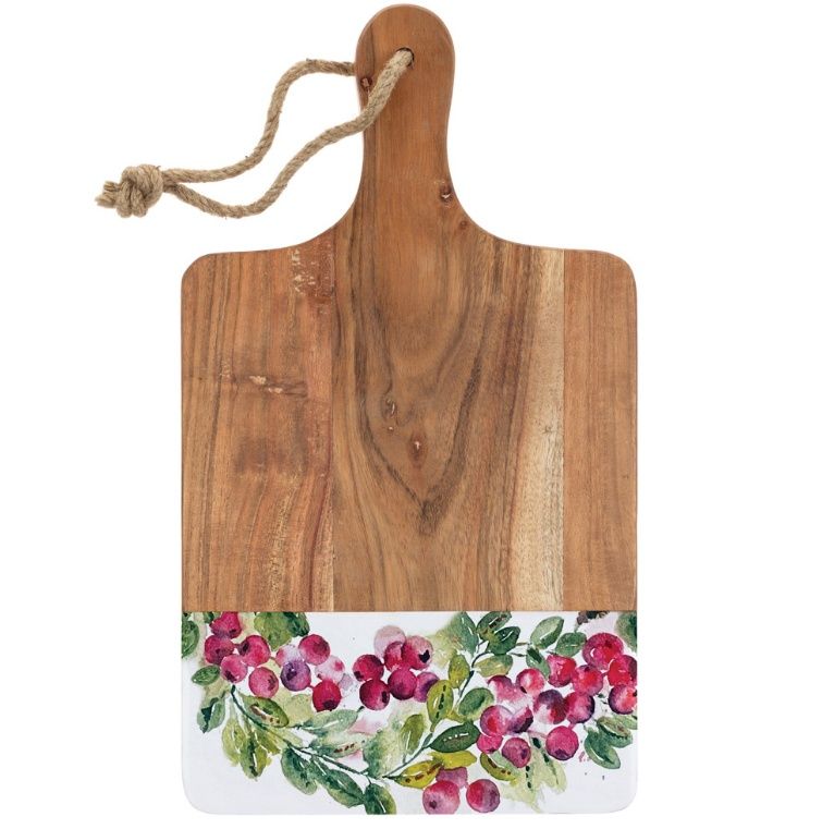 Cranberry Wreath Cutting Board