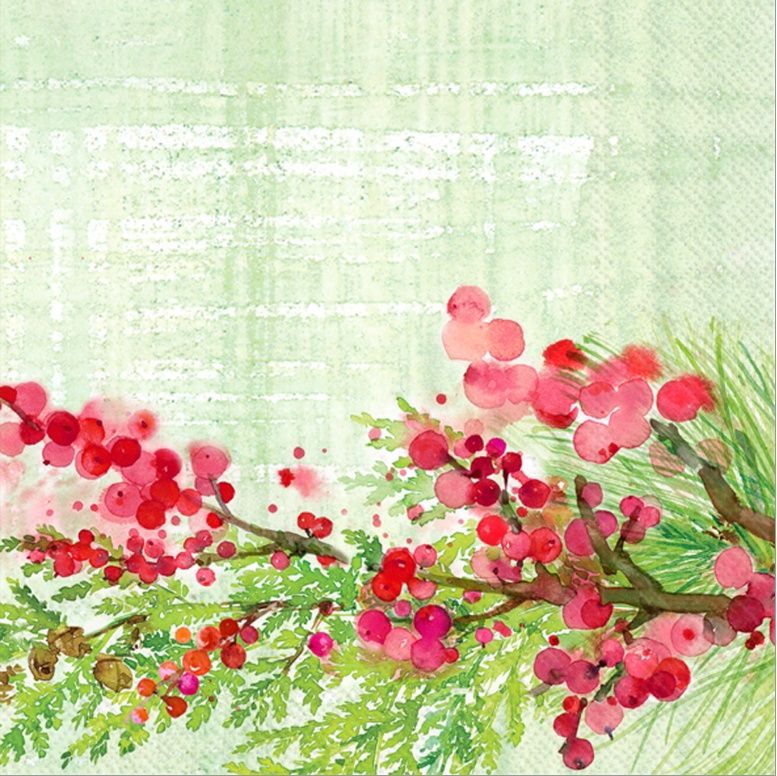 Pack of 20 Winterberry Cocktail Napkins