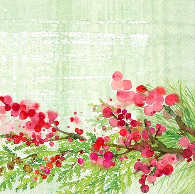 Pack of 20 Winterberry Cocktail Napkins