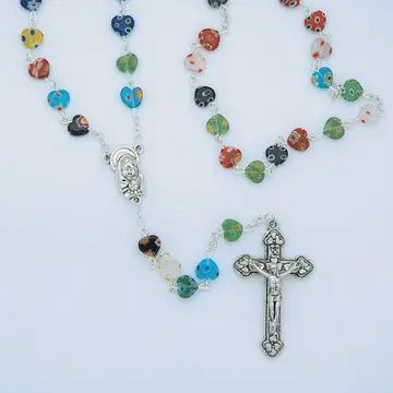 Millefiori Heart Rosary