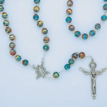 Fatima Multicolored Glass Rosary