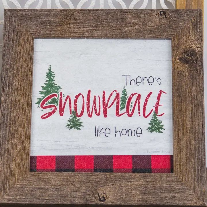 There&#39;s Snowplace Like Home Winter Christmas Sign