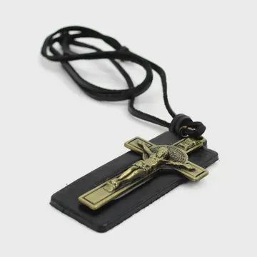 Jesus Pendant Leather Necklace