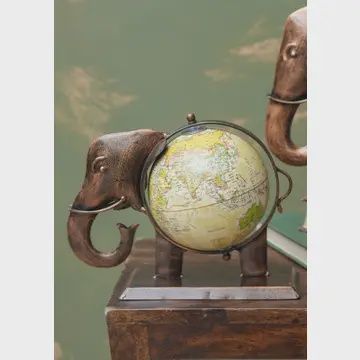Metal Elephant Globe