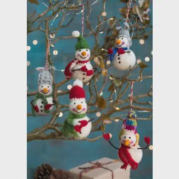 Felted Snowman Ornament
